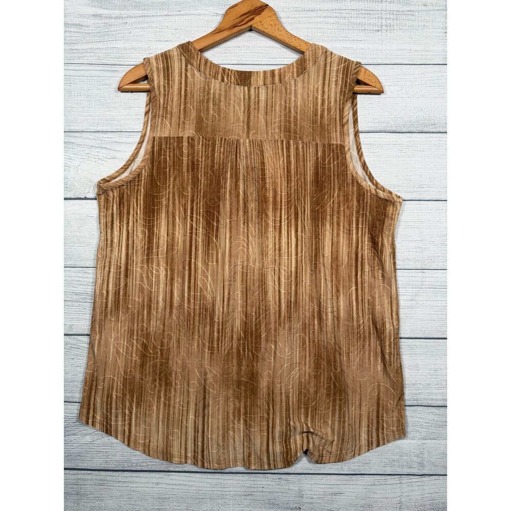 Sami & Jo Women's Large Tan Brown Abstract Swirl Sleeveless Tunic Top 4537 - Picture 6 of 6